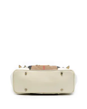 Burberry Vintage ハウスチェック キャンバスとレザー ブライドル・ホイップステッチ サッチェル - サムネイル4