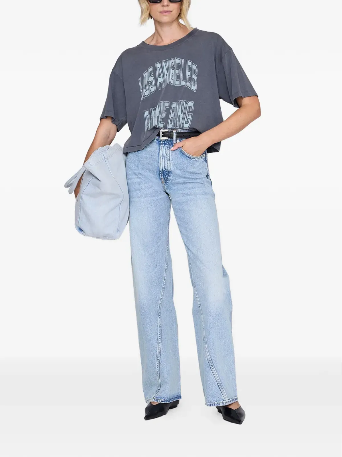 ANINE BING ジョニー クロップド Tシャツ - グレー - 画像2