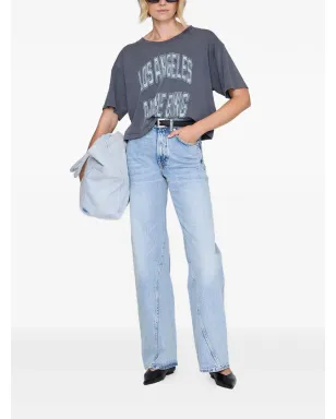 ANINE BING ジョニー クロップド Tシャツ - グレー - サムネイル2