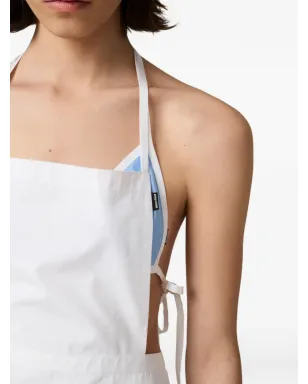 Miu Miu ポプリンエプロンミニドレス - White - サムネイル5