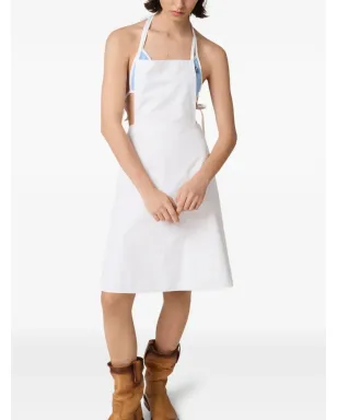 Miu Miu ポプリンエプロンミニドレス - White - サムネイル4