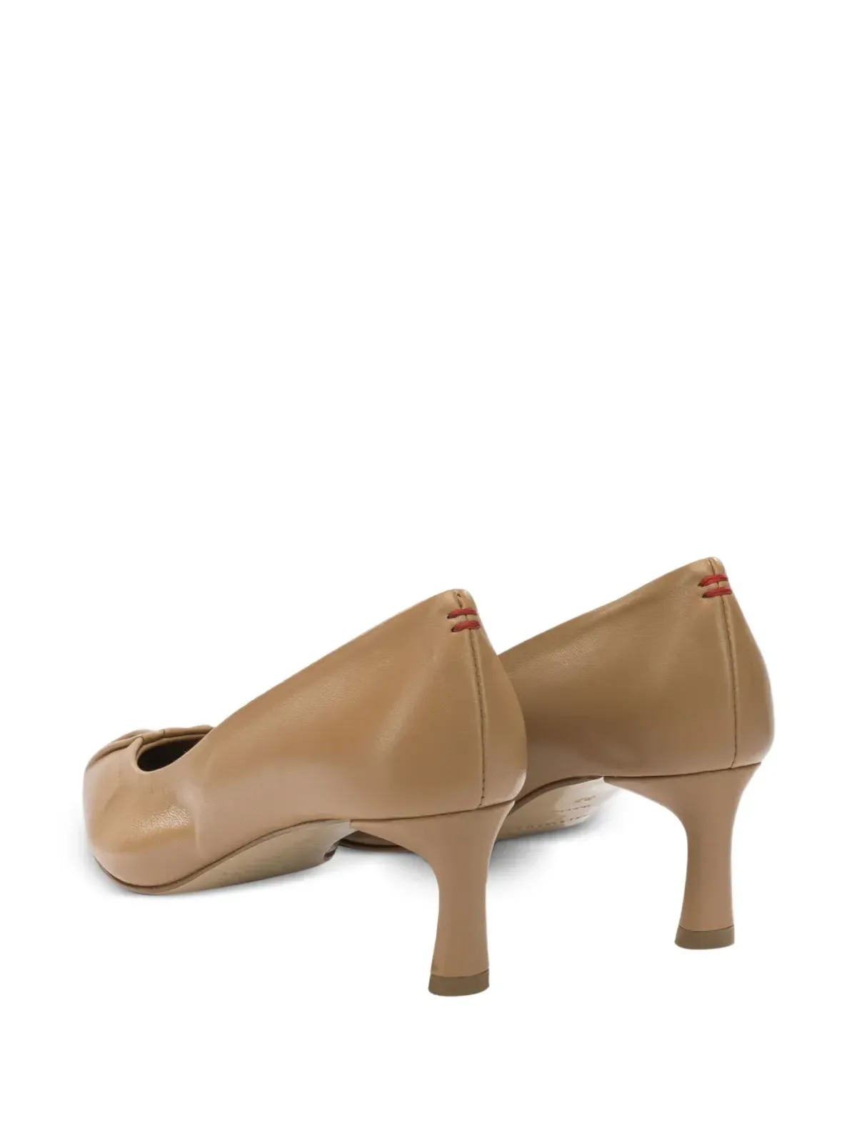 Halmanera gathered leather pumps - Brown - 画像3