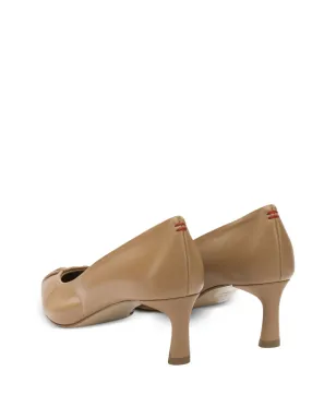 Halmanera gathered leather pumps - Brown - サムネイル3