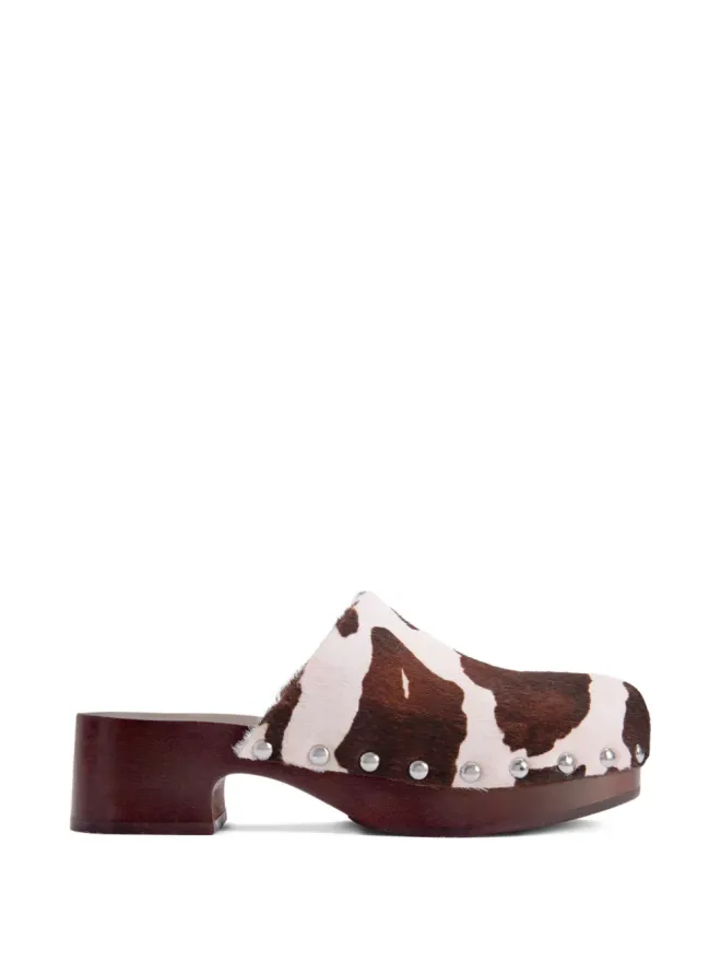 Simon Miller Simon Miller Rio 牛柄ウッドクロッグミュールの商品画像