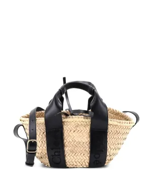 Chloé Pre-Owned Sense バスケット トート ラフィア×レザー ミディアム ショルダーバッグ - Neutrals - サムネイル1