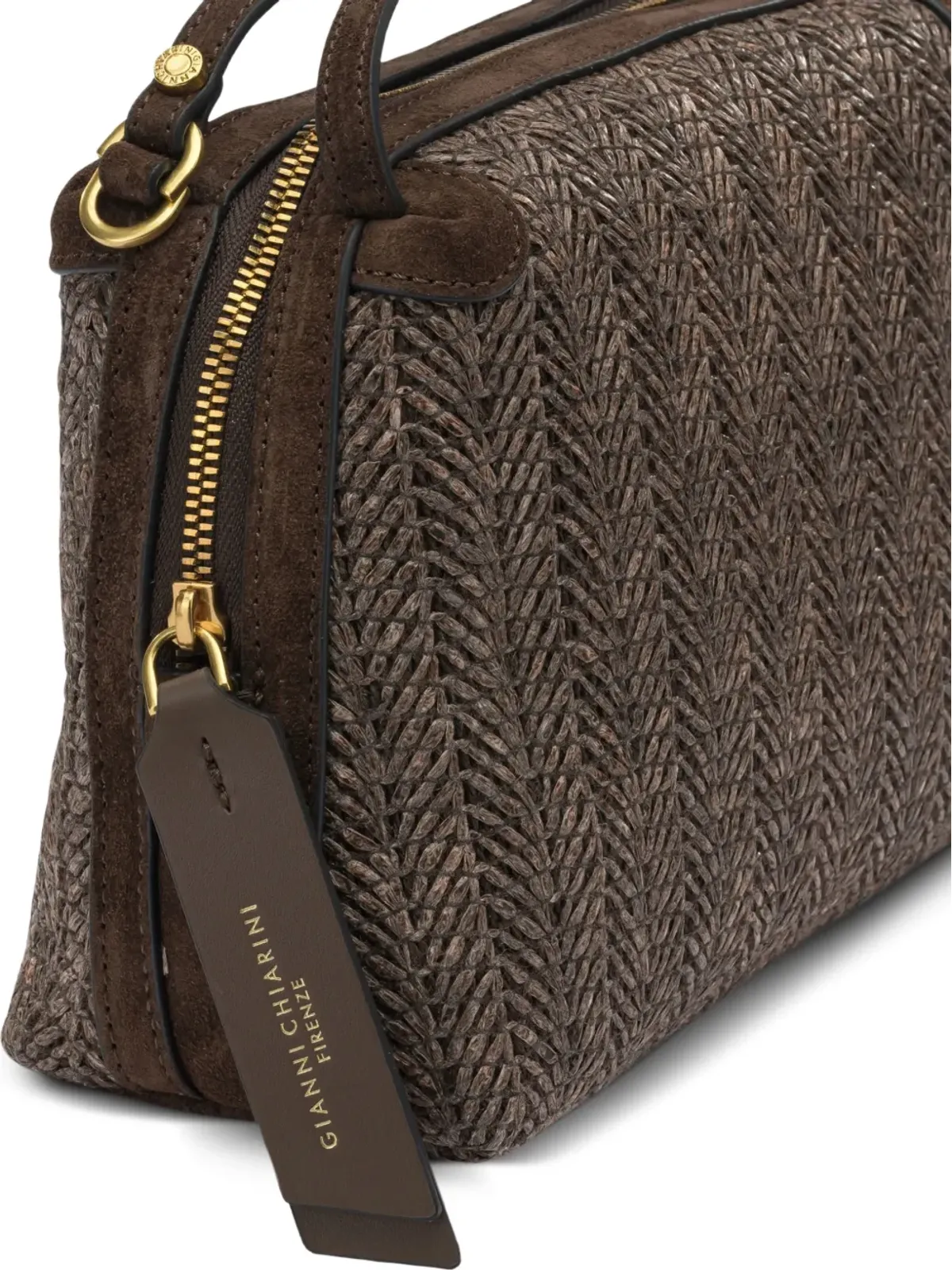 GIANNI CHIARINI Alifa woven handle tote bag - Brown - 画像4