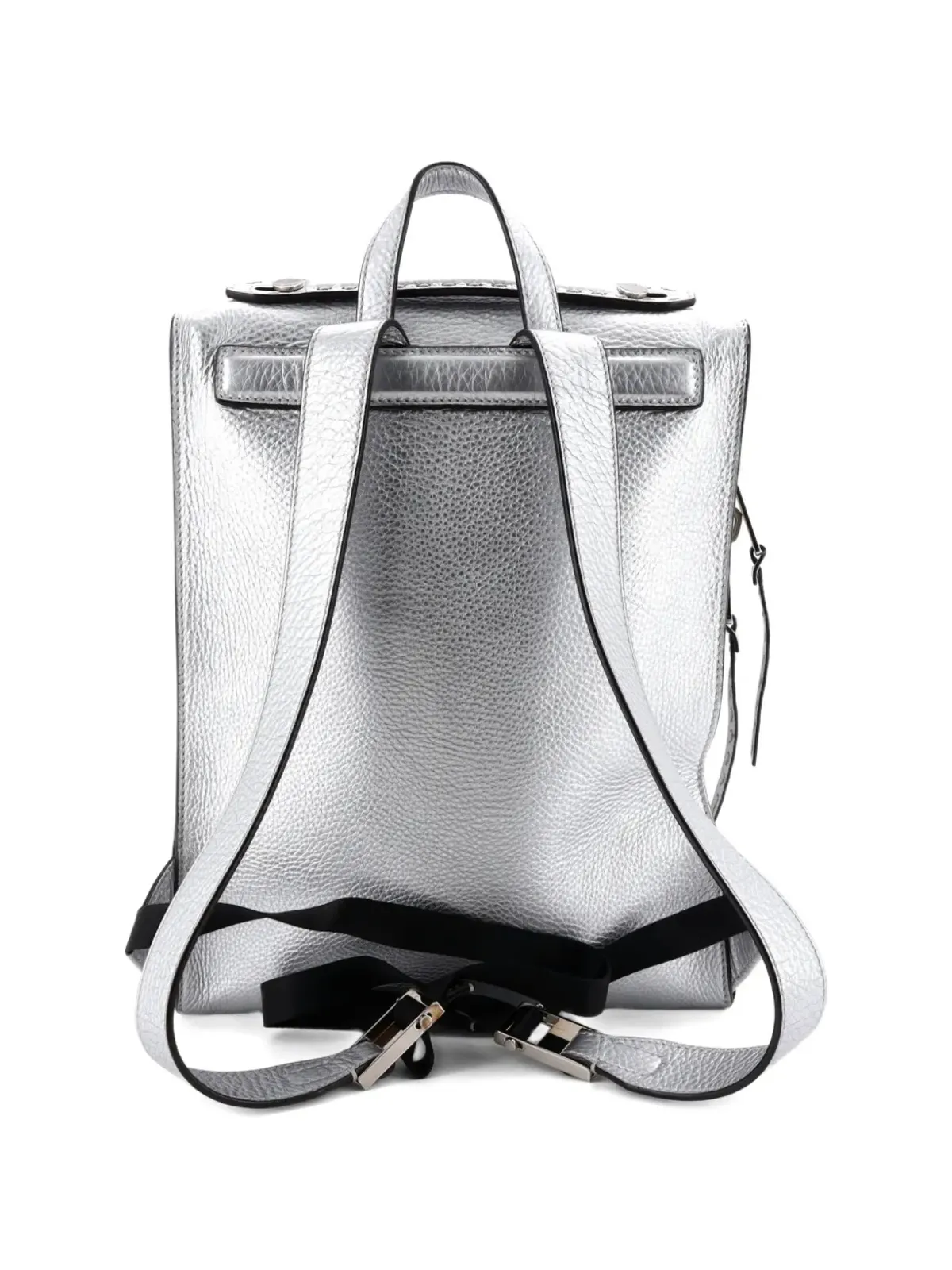 Fendi Pre-Owned セレリア レザー大型バックパック - メタリック - 画像2