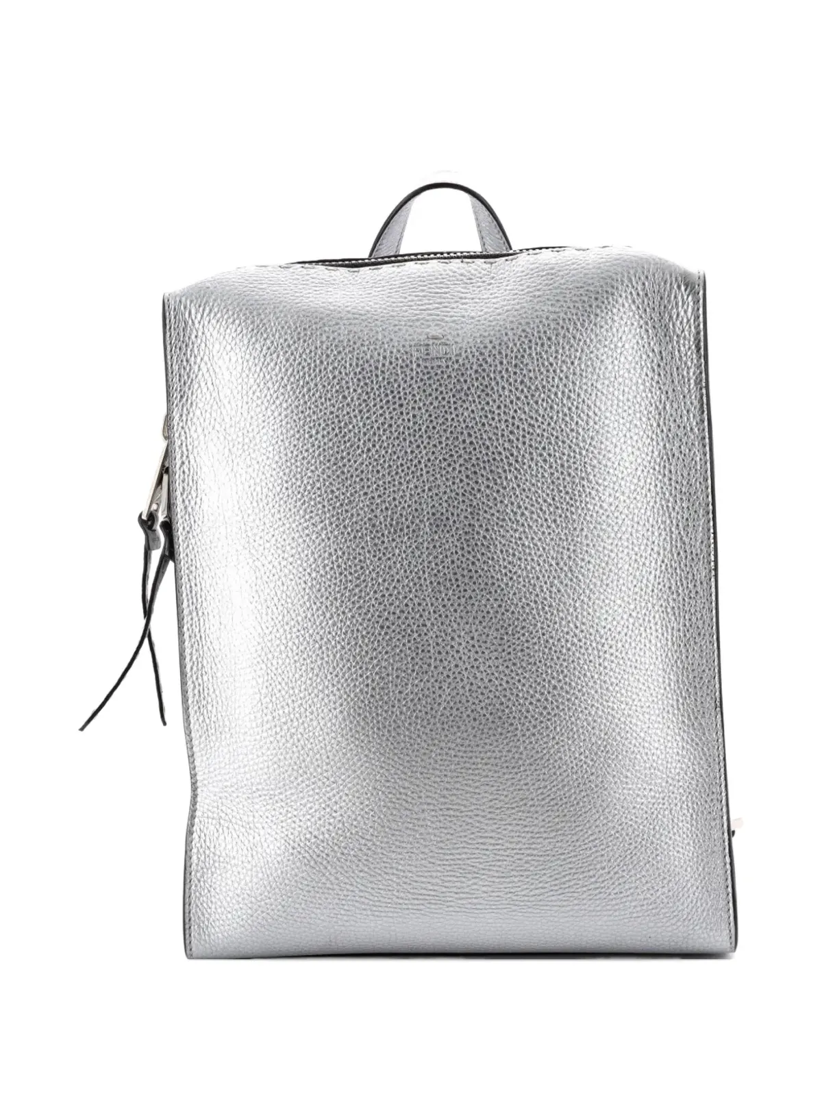 Fendi Pre-Owned セレリア レザー大型バックパック - メタリック - 画像3