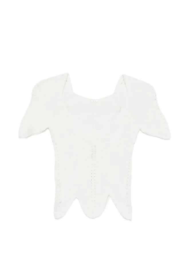 Cult Gaia Cult Gaia Eliza V-neck scalloped topの商品画像