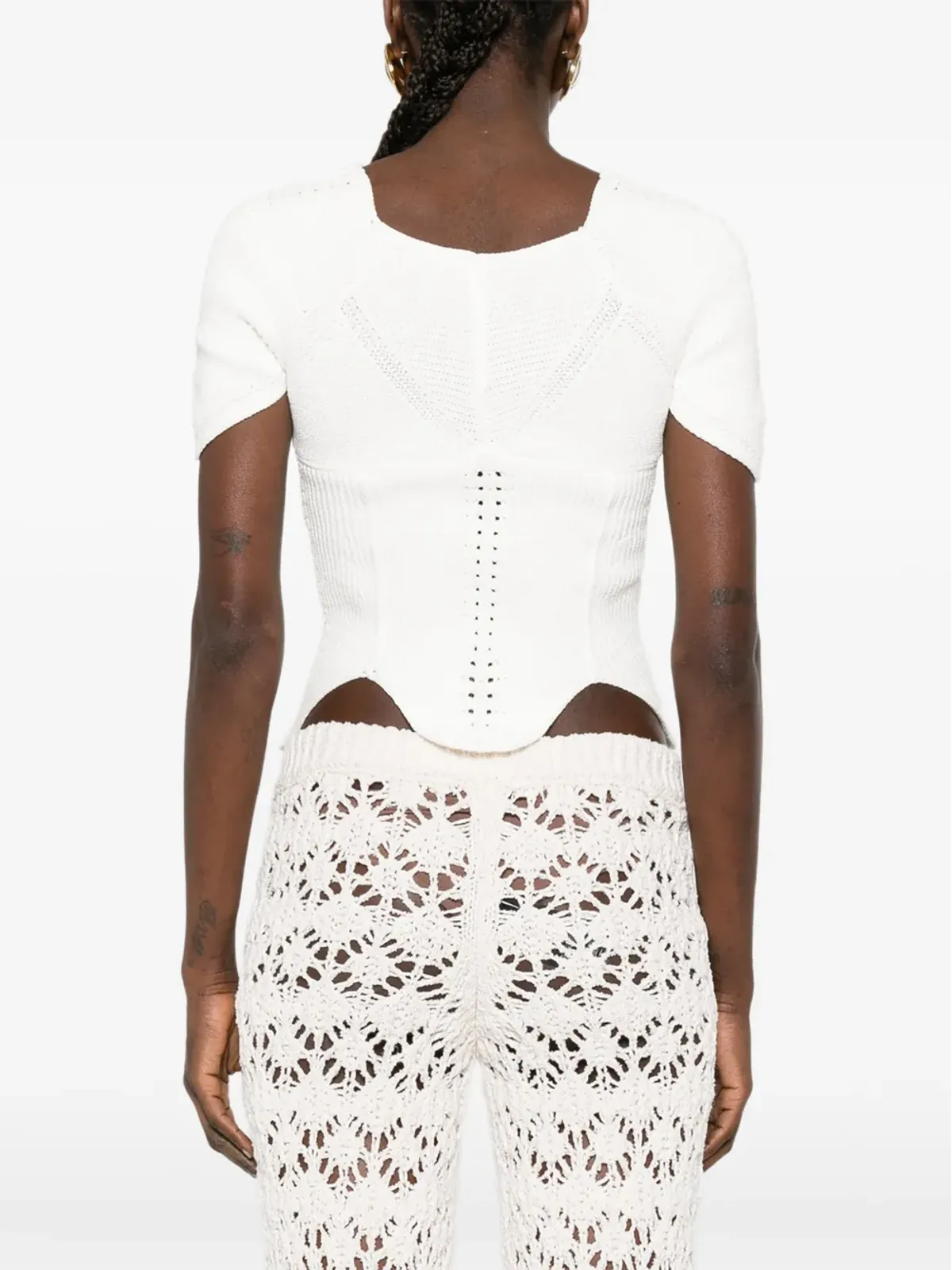 Cult Gaia Eliza V-neck scalloped top - 画像4