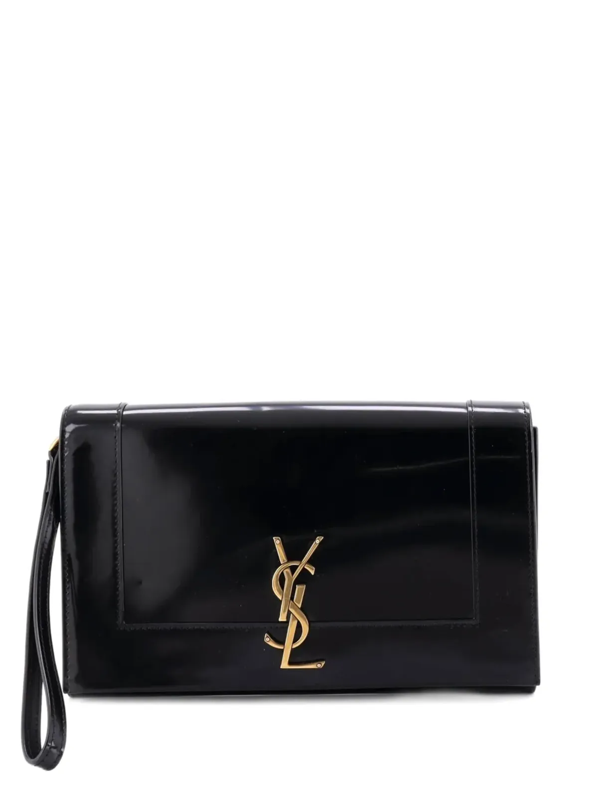 Saint Laurent Pre-Owned Cassandreフラップ・リストレット・ポーチ（パテントレザー）クラッチバッグ - 画像1