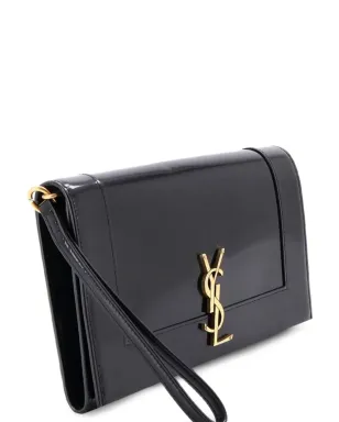 Saint Laurent Pre-Owned Cassandreフラップ・リストレット・ポーチ（パテントレザー）クラッチバッグ - サムネイル3