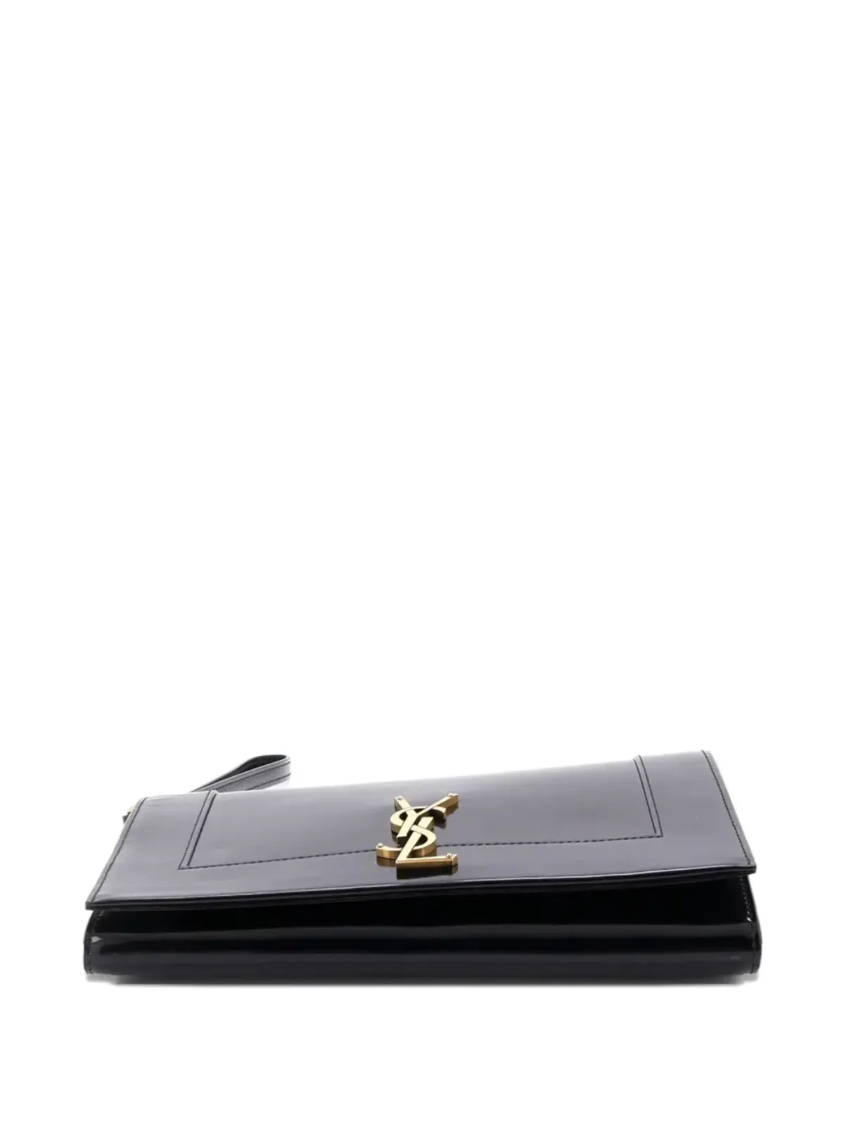 Saint Laurent Pre-Owned Cassandreフラップ・リストレット・ポーチ（パテントレザー）クラッチバッグ - 画像4