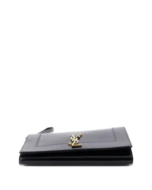 Saint Laurent Pre-Owned Cassandreフラップ・リストレット・ポーチ（パテントレザー）クラッチバッグ - サムネイル4