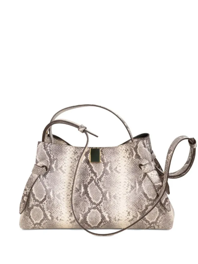 Yuzefi Yuzefi Gyoza snake-print tote bag - Neutralsの商品画像