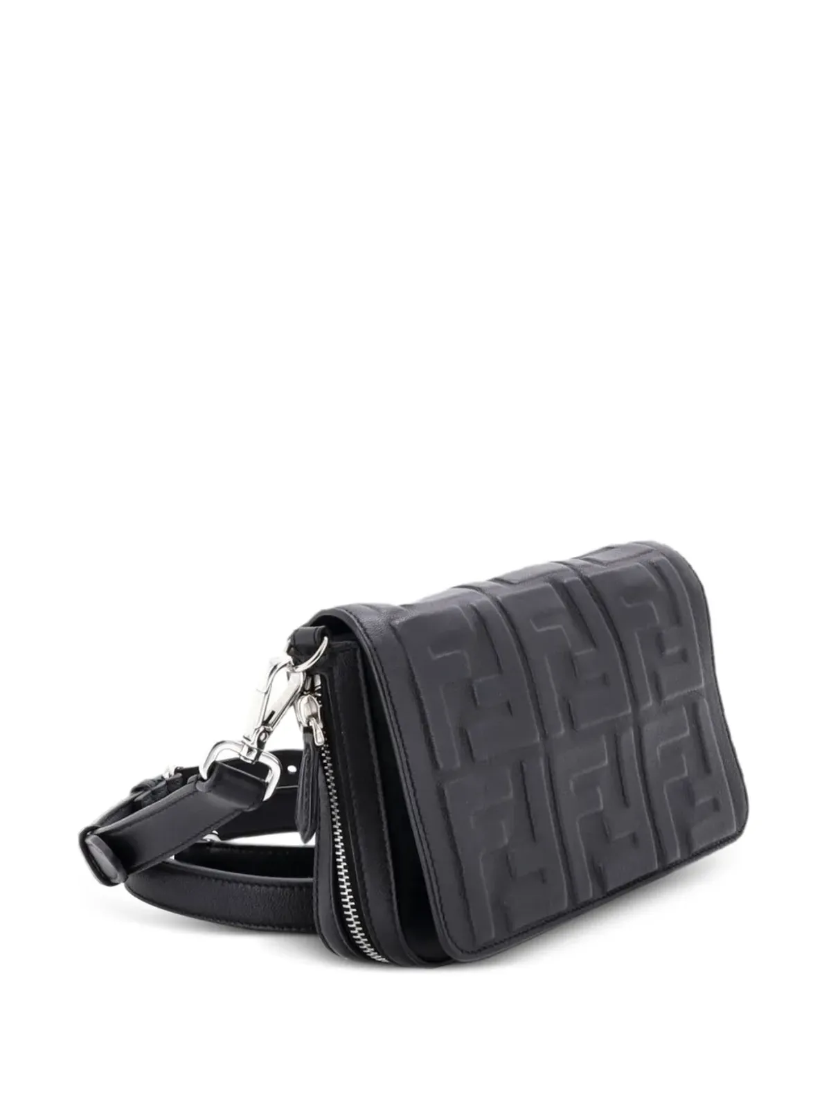 Fendi Pre-Owned 拡張式フラップバッグ ズッカ エンボス加工レザー クロスボディバッグ - 画像3