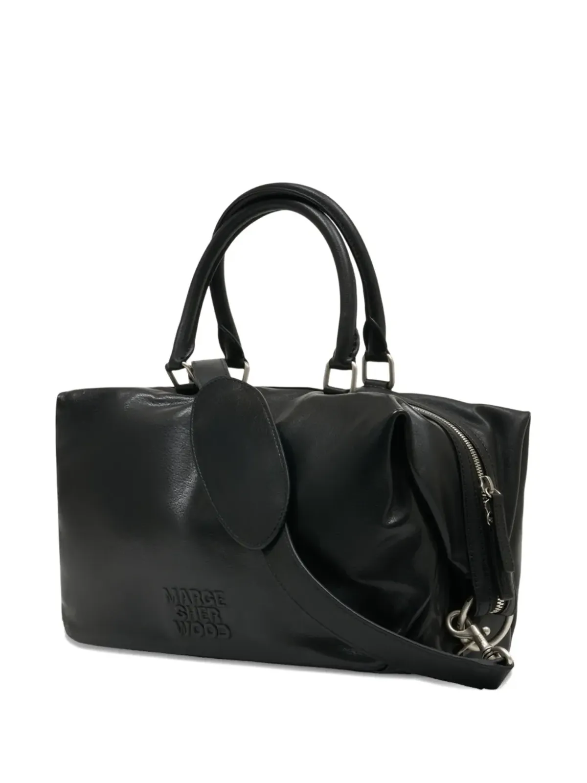 Marge Sherwood Dumpling smooth leather shoulder bag - Black - 画像2