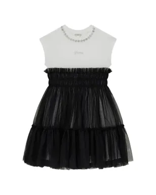 guess kids ブラックのビジュー付きチュールドレス - サムネイル1