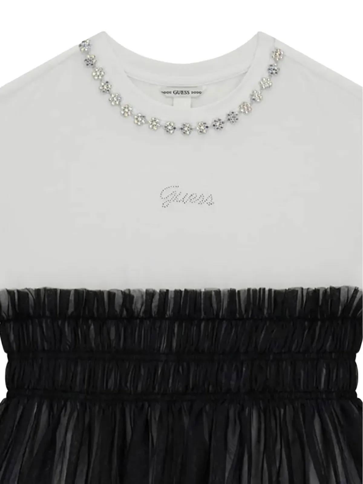guess kids ブラックのビジュー付きチュールドレス - 画像4