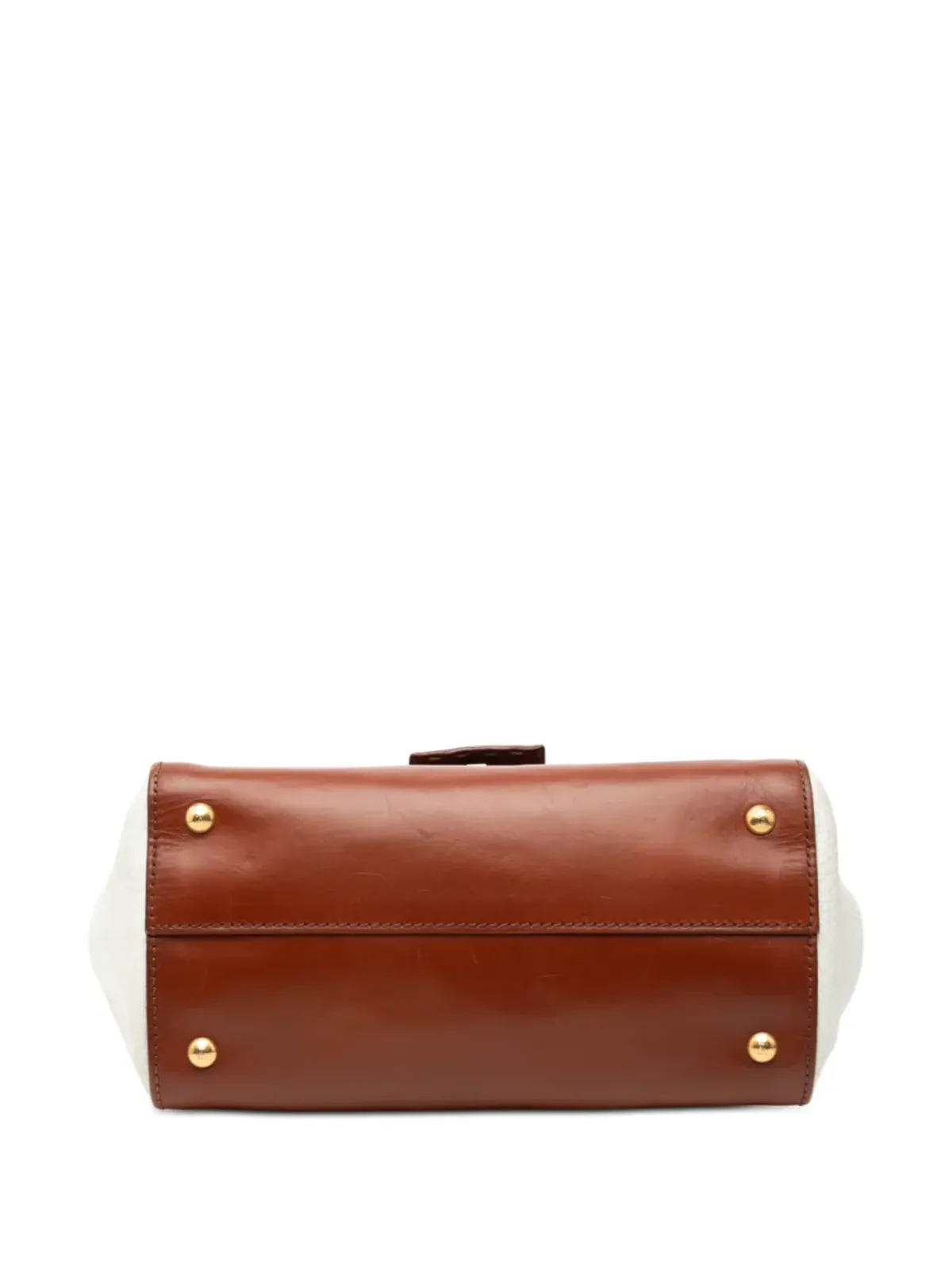 Fendi Pre-Owned カーフレザー シルヴァーナ トップハンドル バッグ／サッチェル（ブラウン） - 画像4