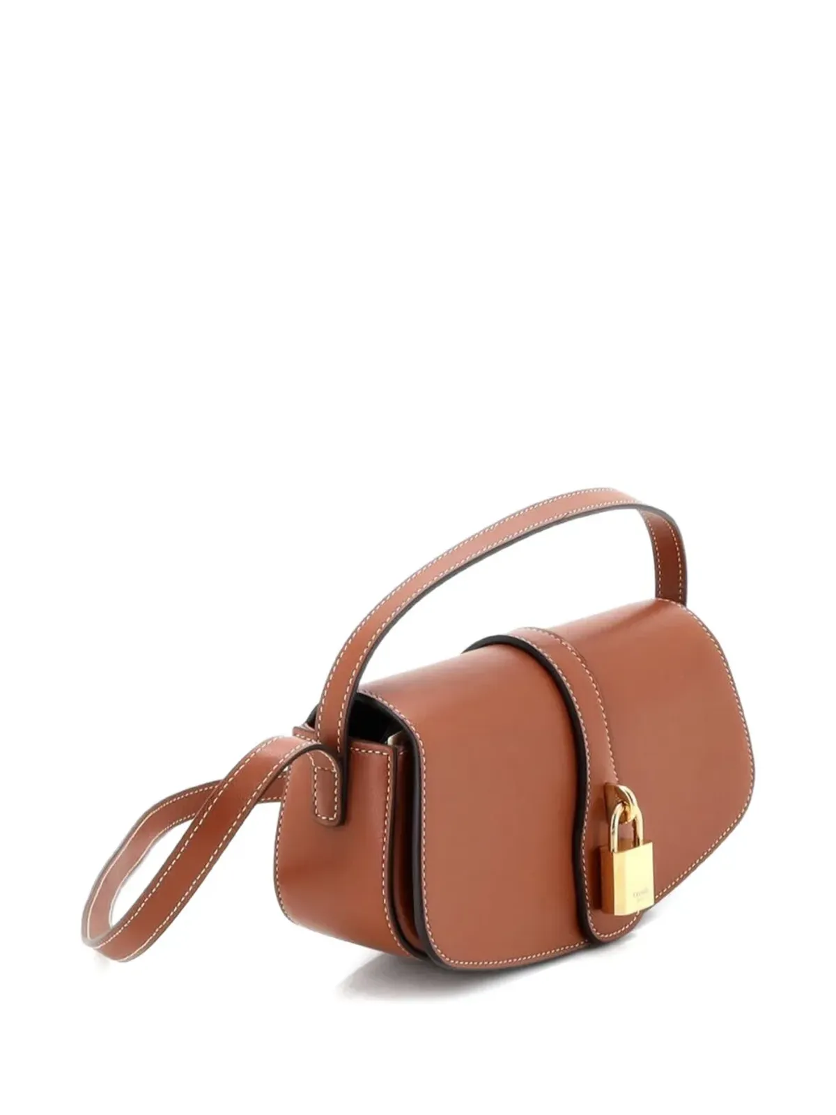 Celine Tabou クラッチ（ストラップ付き／スムースカーフスキン）ショルダーバッグ - ブラウン - 画像3