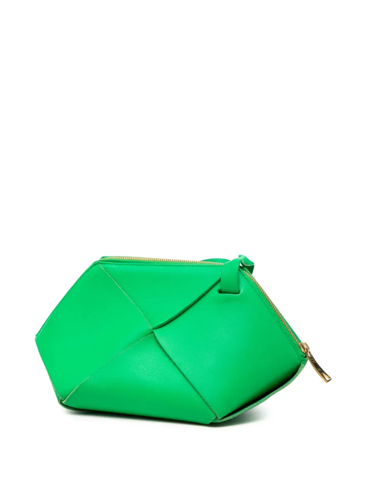 Bottega Veneta Pre-Owned ミニ ナパレザー イントレチャート Origami クロスボディバッグ グリーン - 画像3