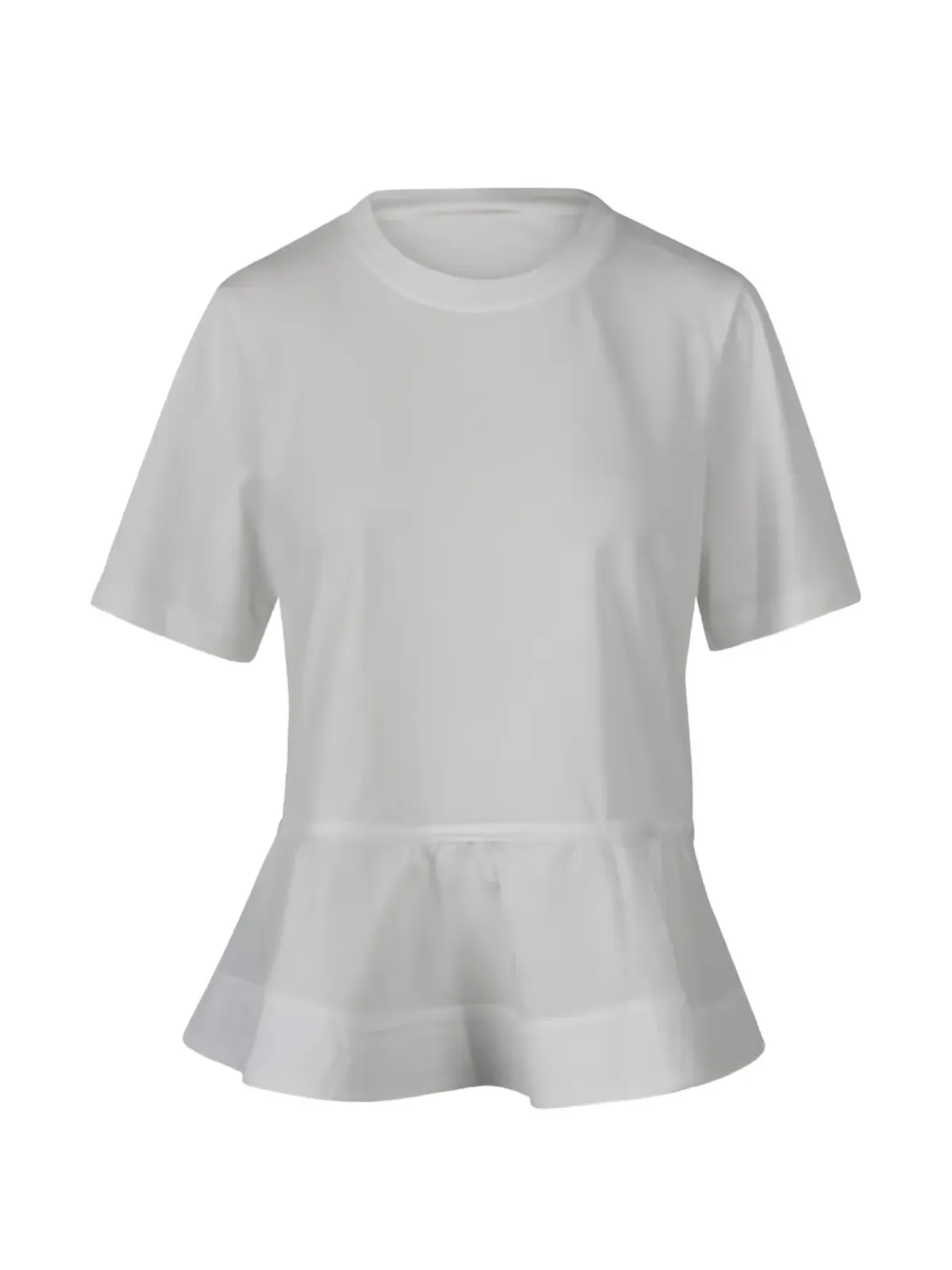 Jovonna フレアヘムTシャツ - White - 画像1