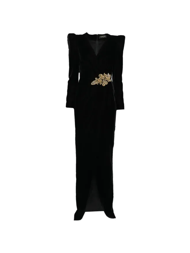 M.Marquise M.Marquise エンベリッシュドVネックドレス ブラックの商品画像
