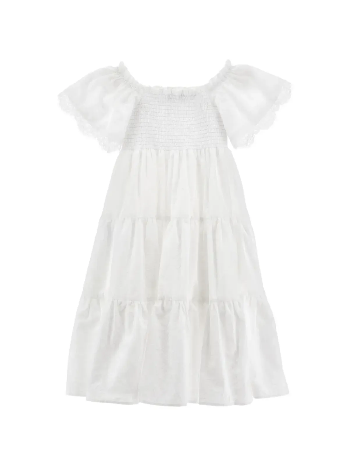 Ermanno Scervino Junior レーストリム付きティアードドレス - 画像2