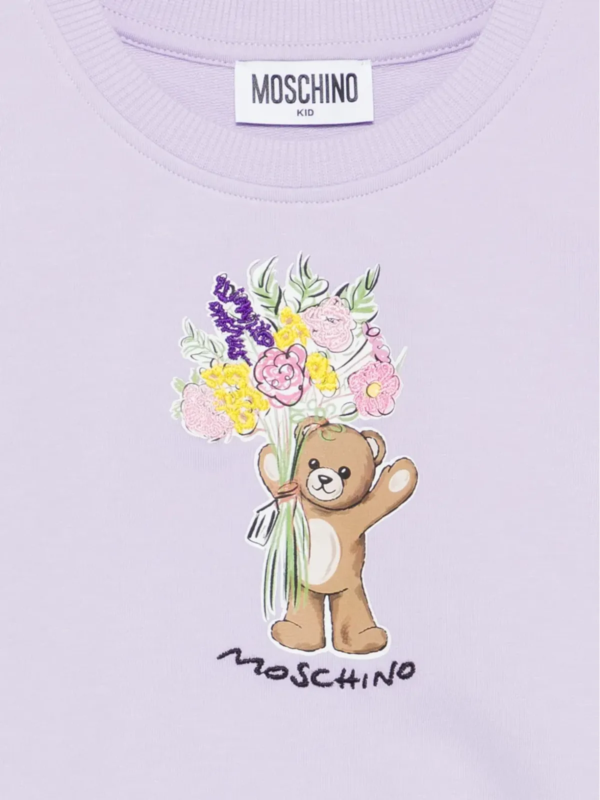 Moschino Kids 花柄テディベアプリントスウェットシャツ - 画像3