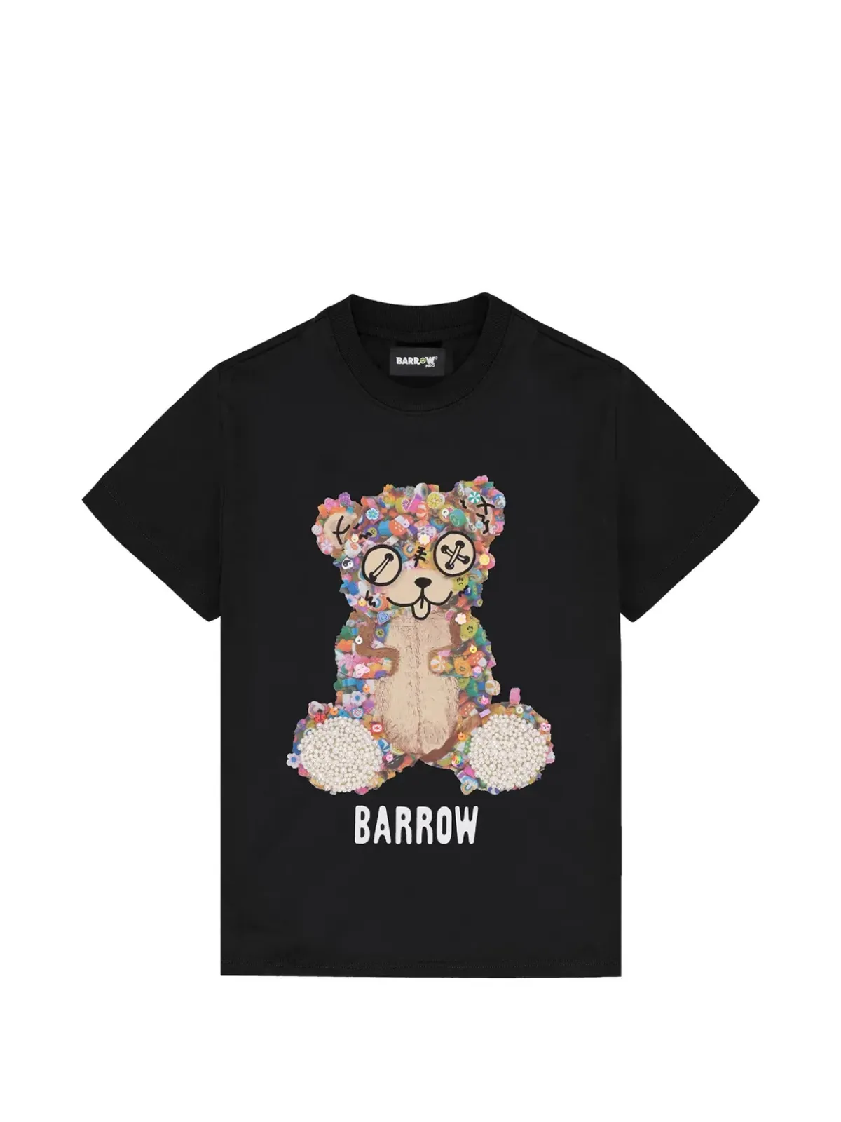 Barrow kids 刺繍グラフィックTシャツ ブラック - 画像1