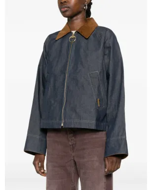 Barbour フレックルトン コントラストカラー襟 ジップファスナー付きジャケット - サムネイル3