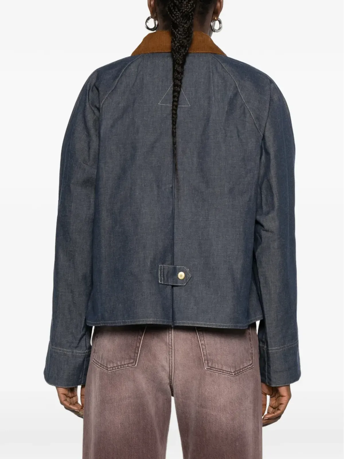 Barbour フレックルトン コントラストカラー襟 ジップファスナー付きジャケット - 画像4