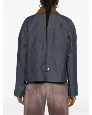 Barbour フレックルトン コントラストカラー襟 ジップファスナー付きジャケット - サムネイル4