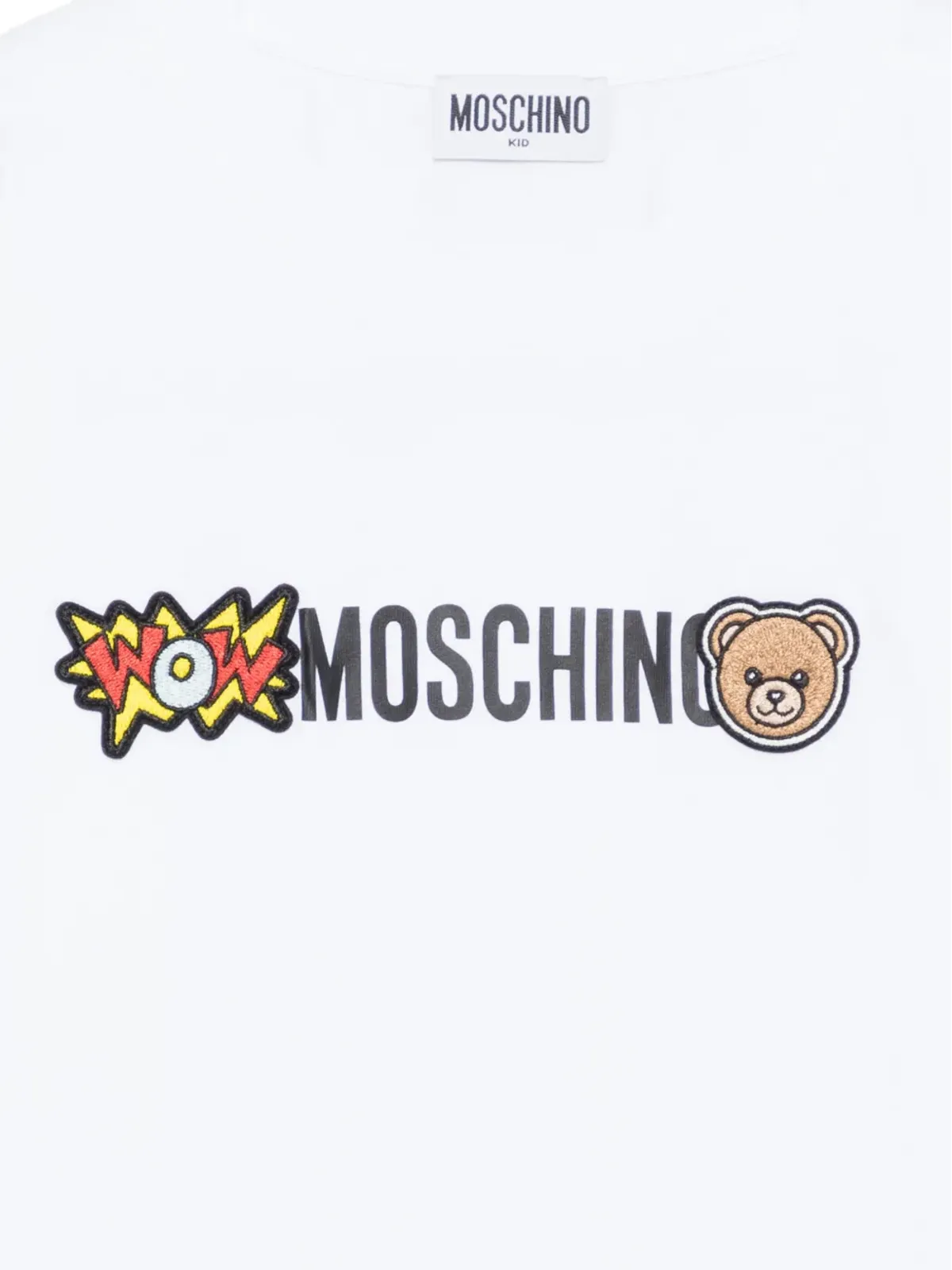 Moschino Kids patch-detail T-shirt - White - 画像3