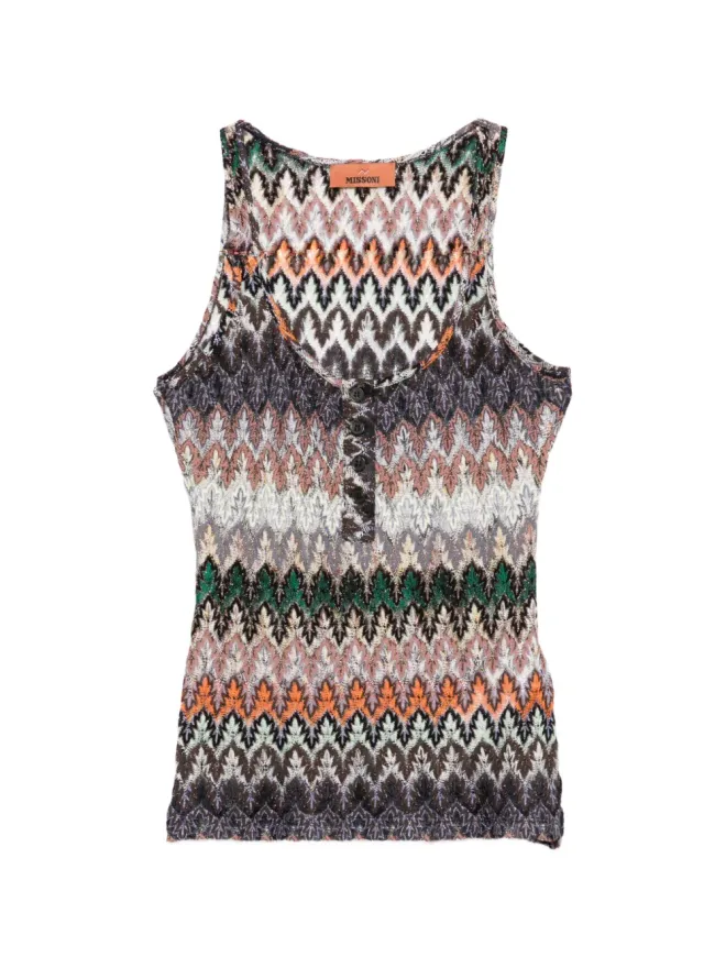 Missoni Missoni ボタン付きパターン柄タンクトップの商品画像