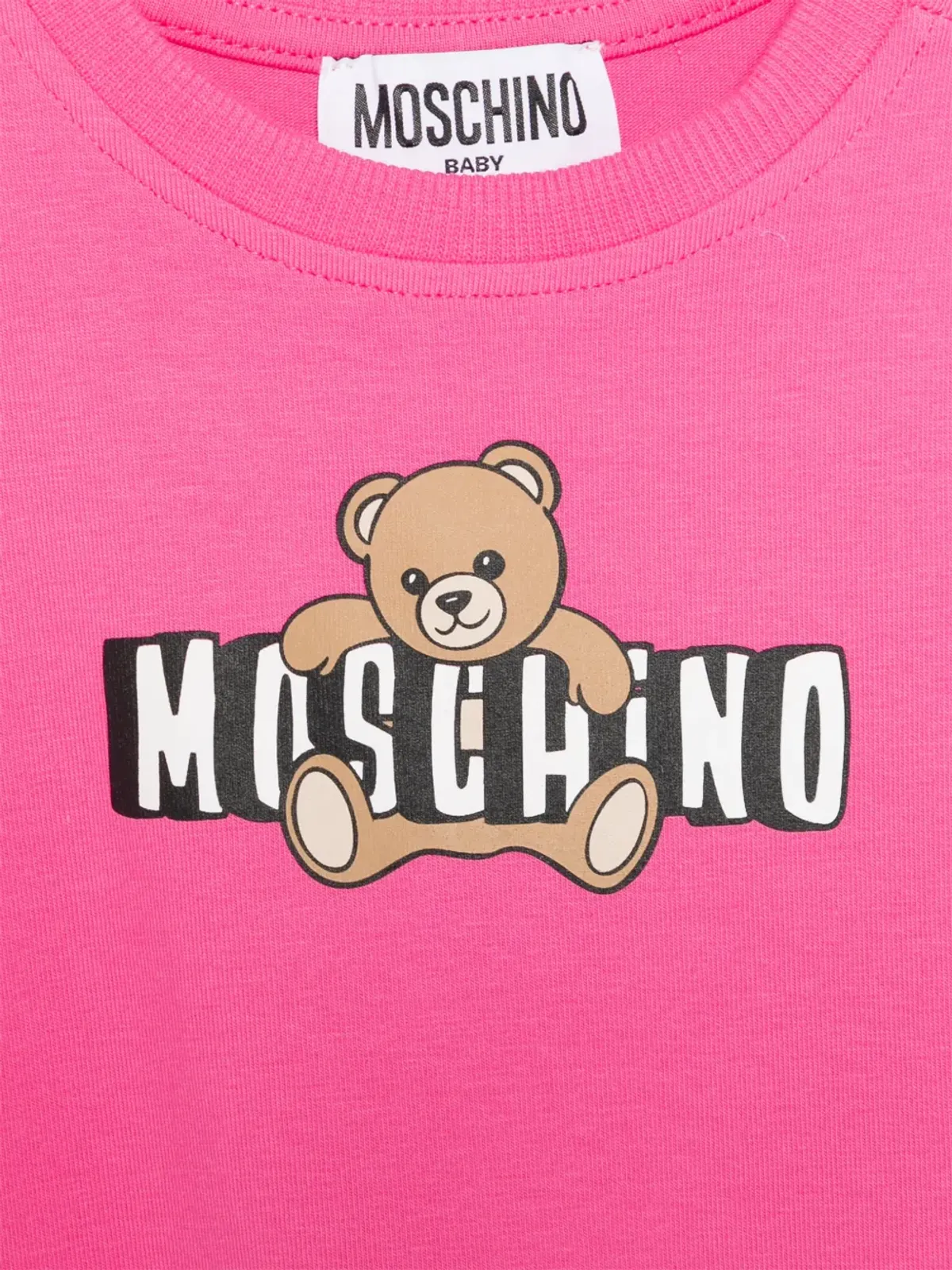 Moschino Kids テディモチーフ・フリルドレス ピンク - 画像3
