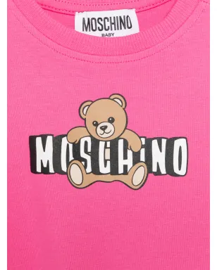 Moschino Kids テディモチーフ・フリルドレス ピンク - サムネイル3