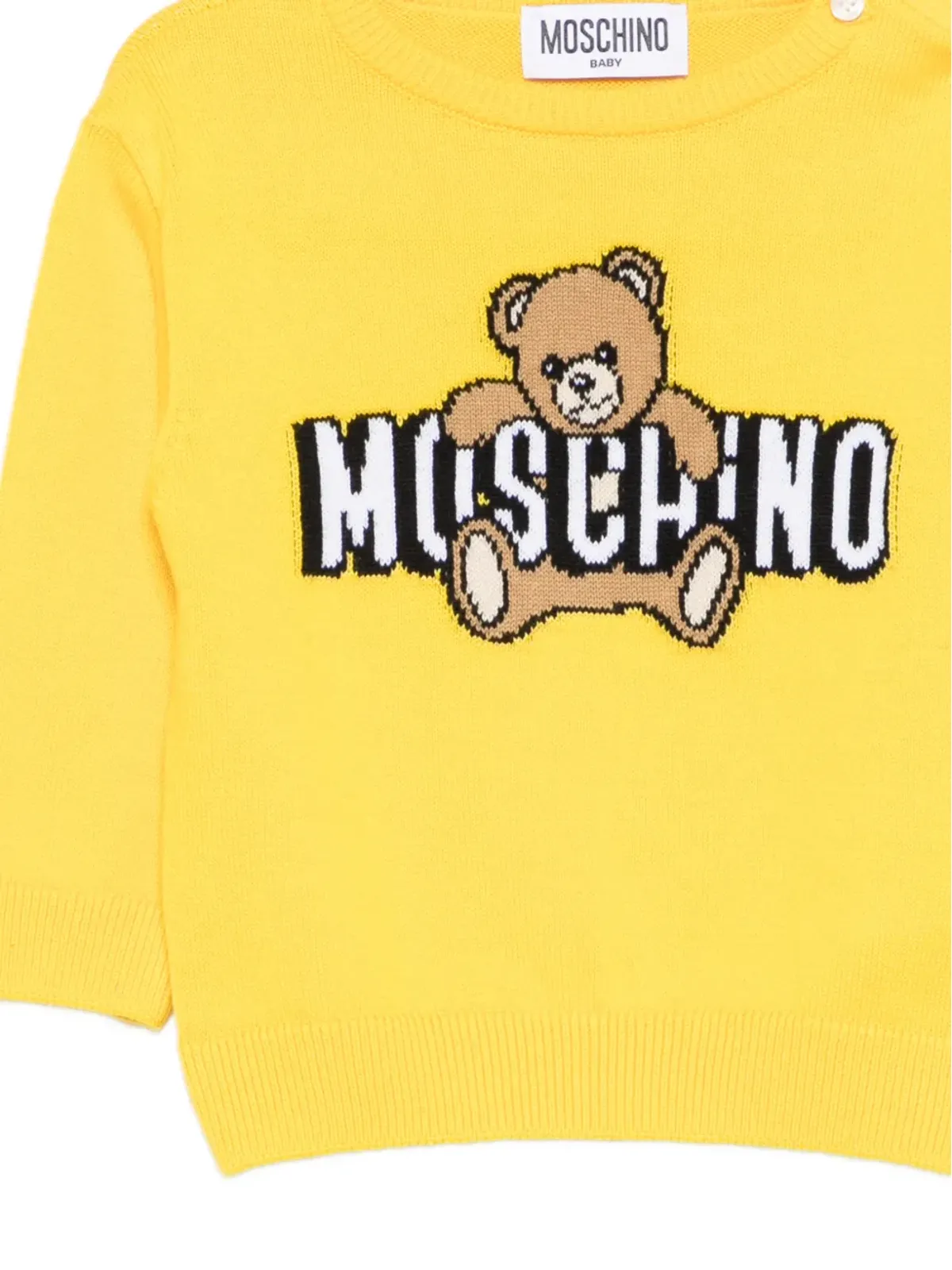 Moschino Kids テディロゴ入りニットトップ - 画像3