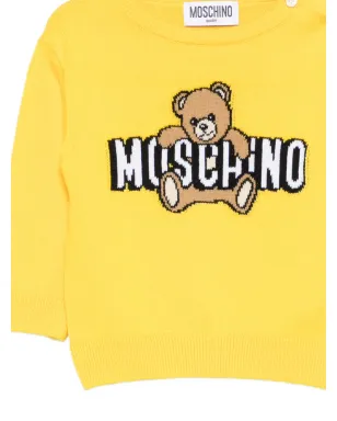 Moschino Kids テディロゴ入りニットトップ - サムネイル3
