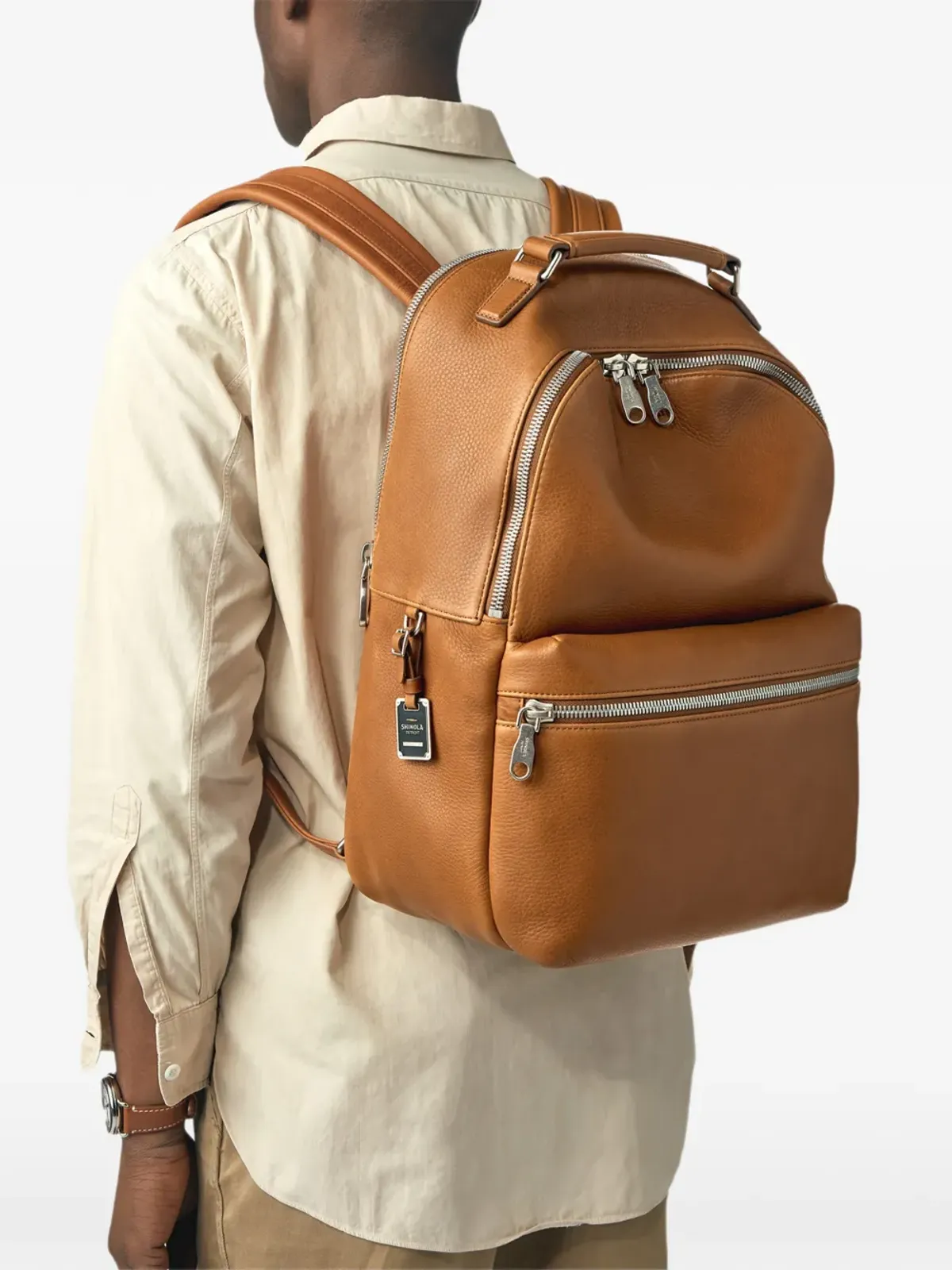 Shinola Runwellジップドバックパック - ブラウン - 画像2