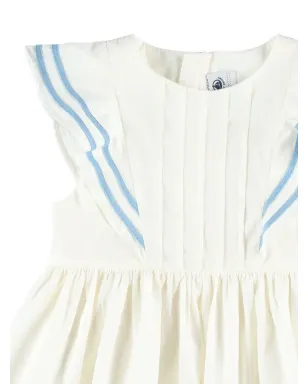 Petit Bateau フリル付きストライプトリムドレス - サムネイル3