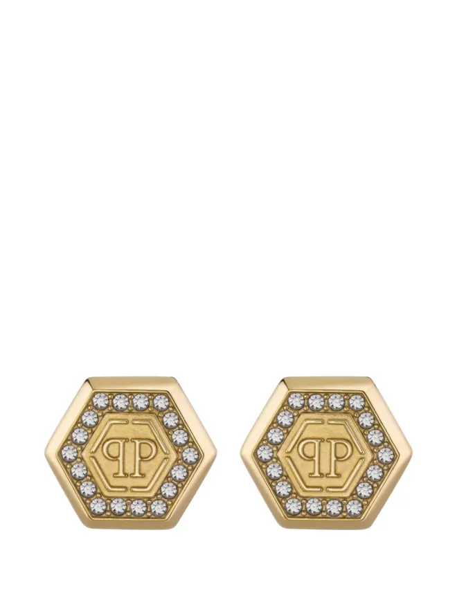 Philipp Plein Philipp Plein ヘキサゴン クリスタル イヤリング - ゴールドの商品画像