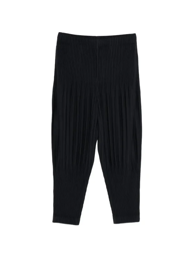 Homme Plissé Issey Miyake Homme Plissé Issey Miyake 伸縮ウエストバンドのテーパードパンツ - Blackの商品画像