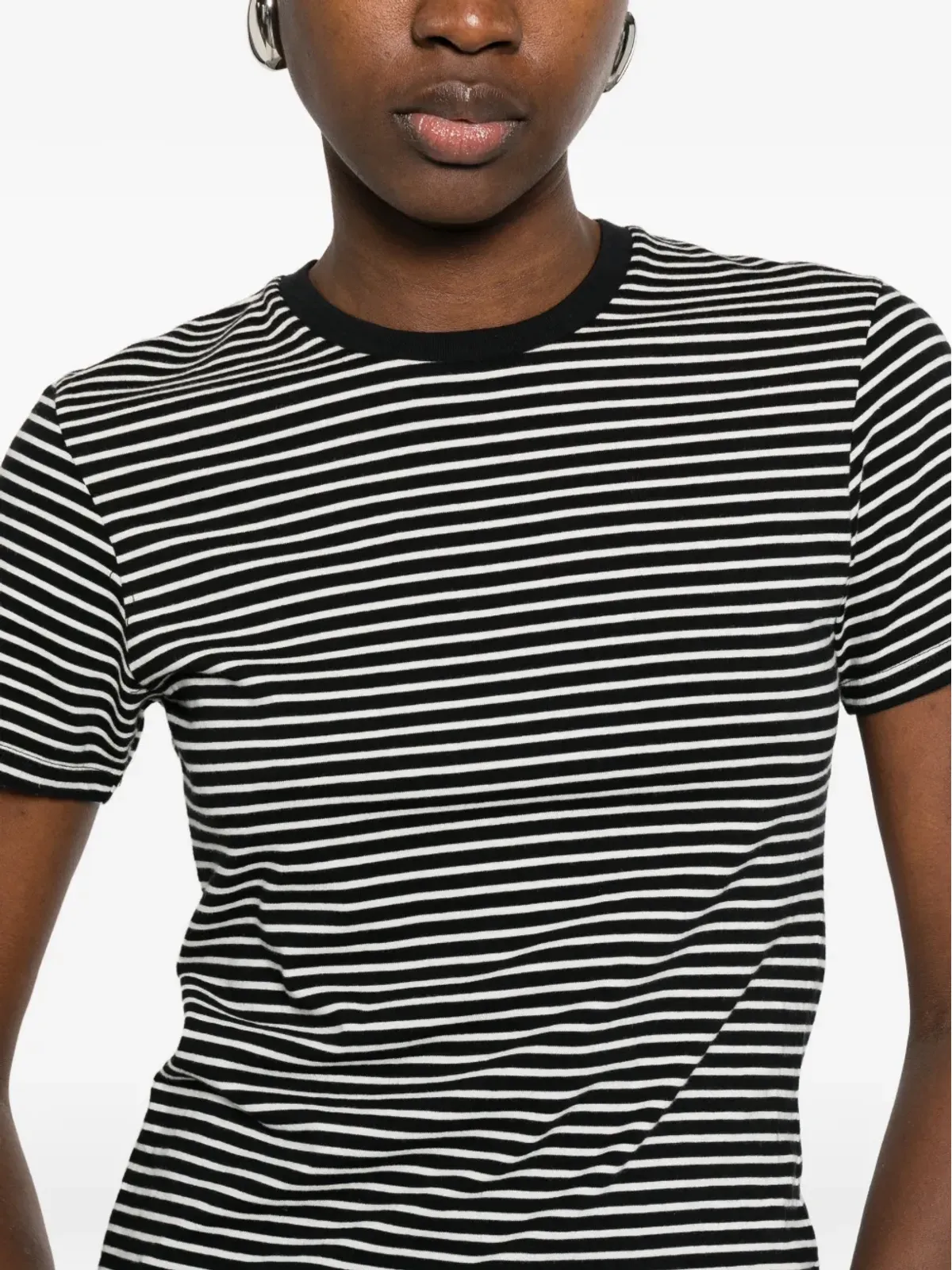 Nili Lotan ストライプTシャツ（ブラック） - 画像5
