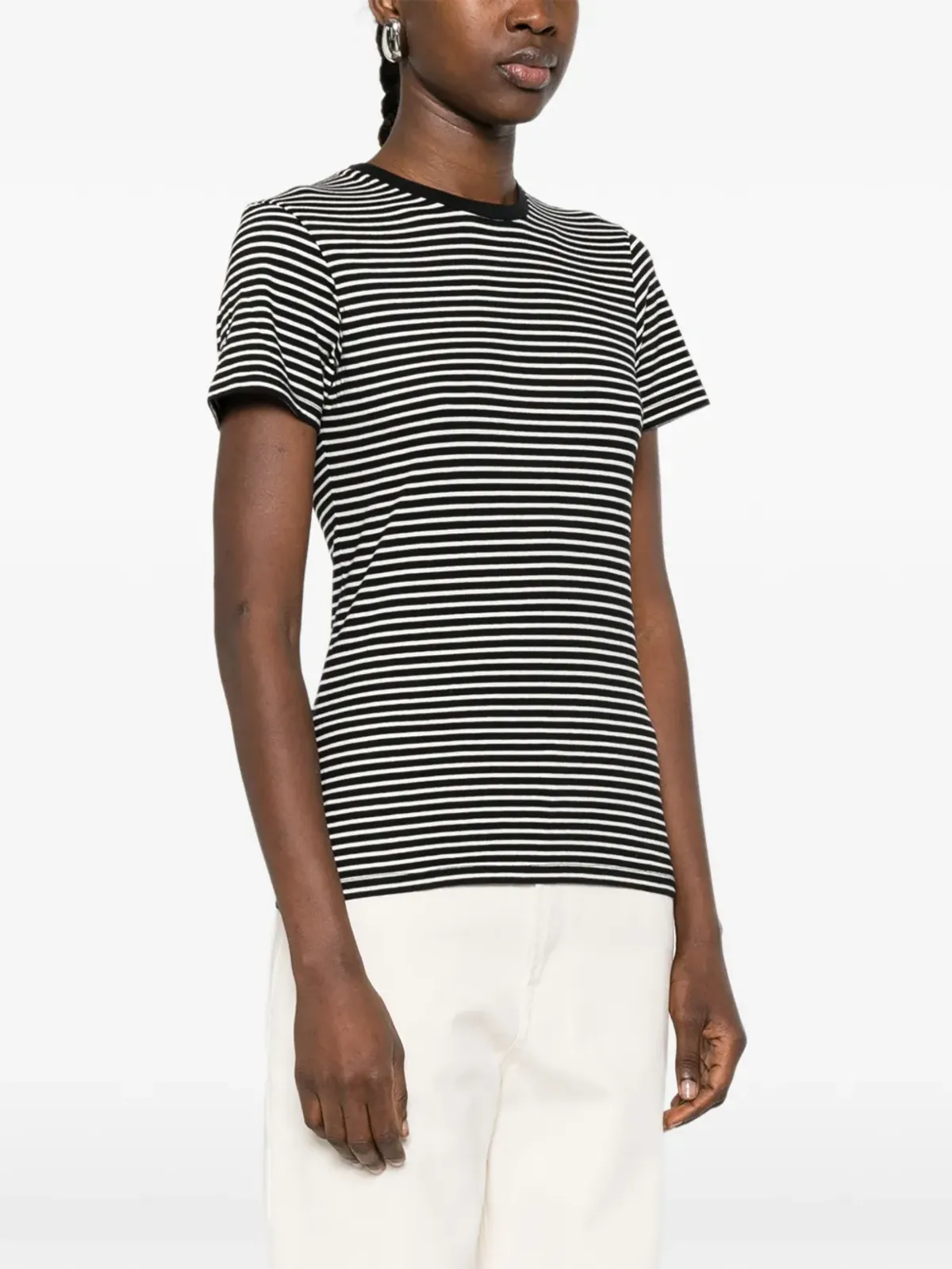 Nili Lotan ストライプTシャツ（ブラック） - 画像3