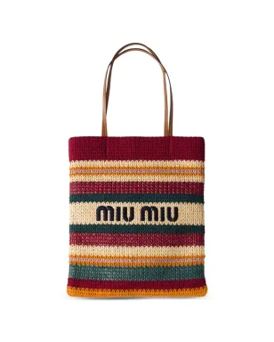 Miu Miu ラフィア風編み込みトートバッグ - レッド - サムネイル1