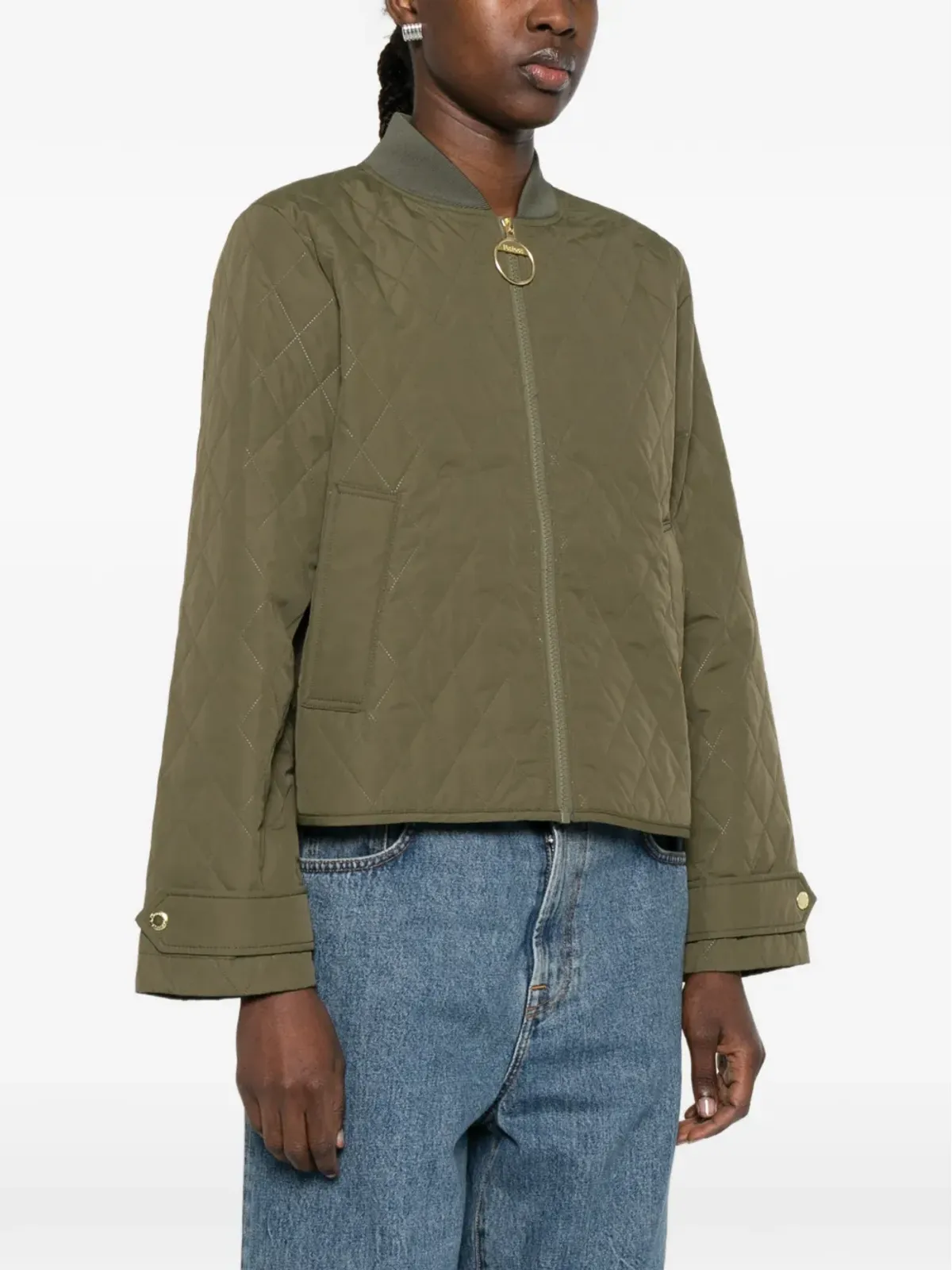 Barbour キルティング ジップファスナー付きジャケット - グリーン - 画像3