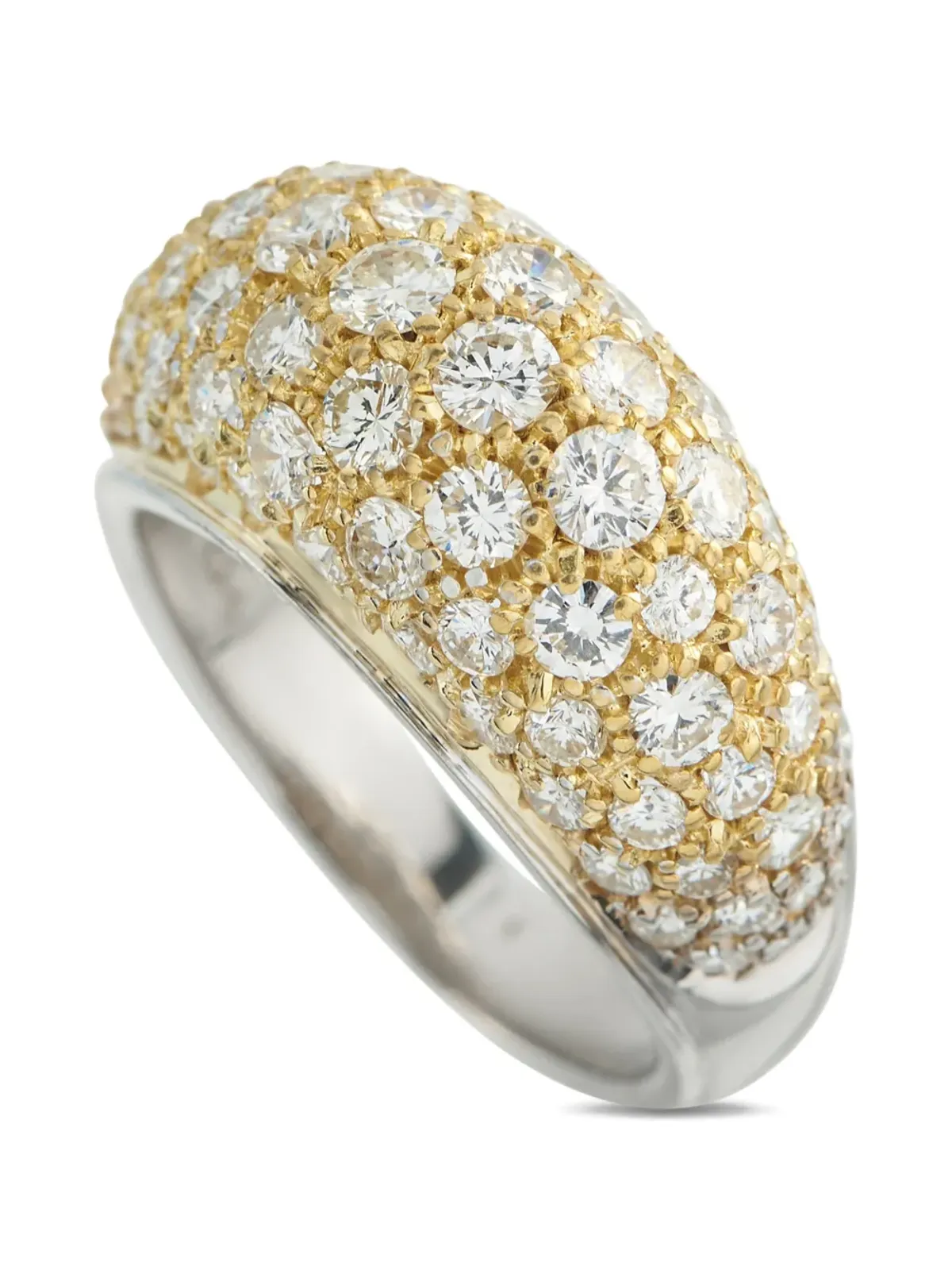 LB Exclusive 18k white gold diamond dome ring - 画像2