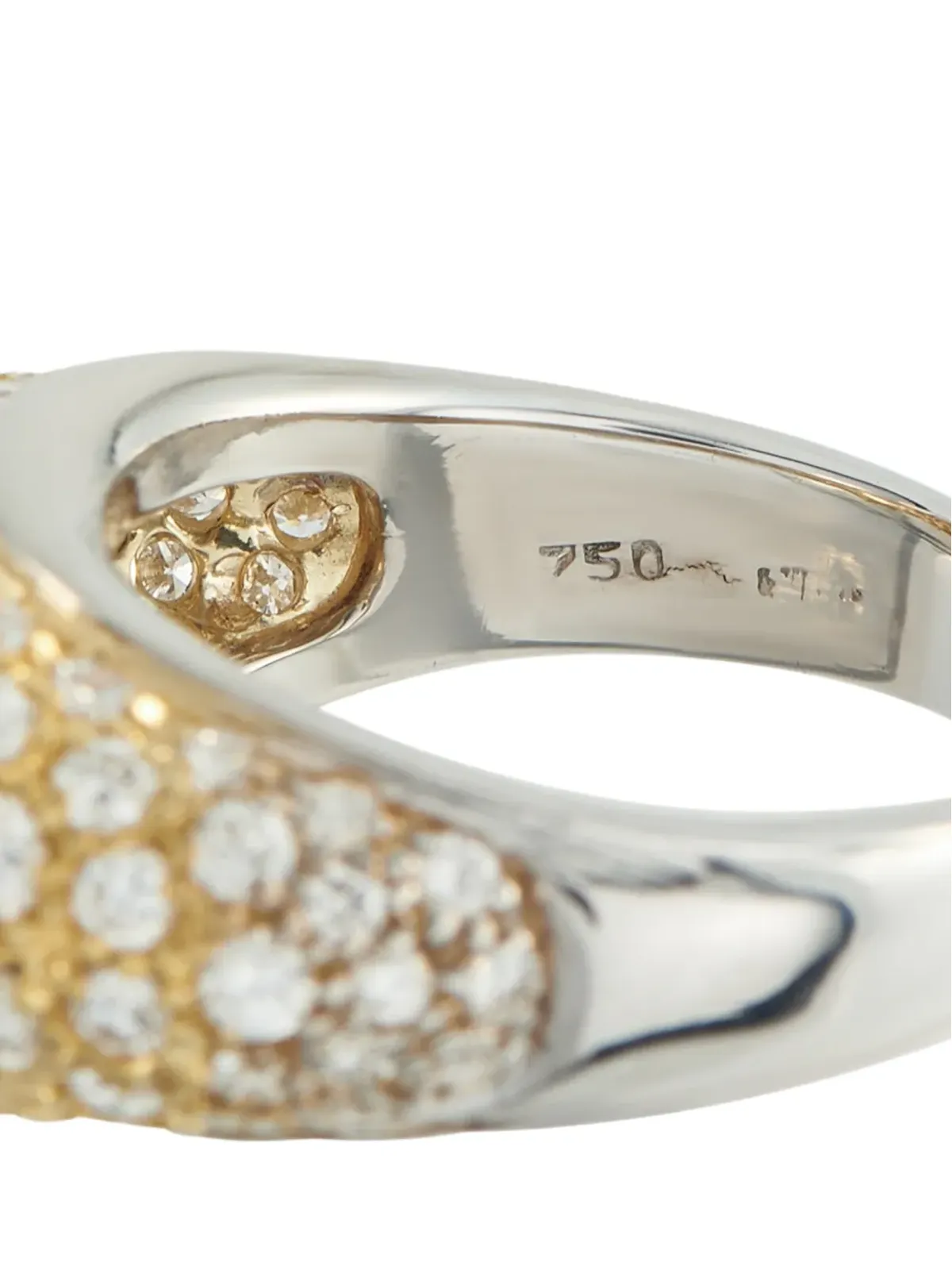 LB Exclusive 18k white gold diamond dome ring - 画像3